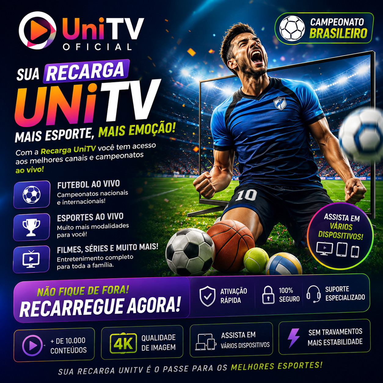Recarga UniTV – Esportes e Entretenimento na Sua Tela!