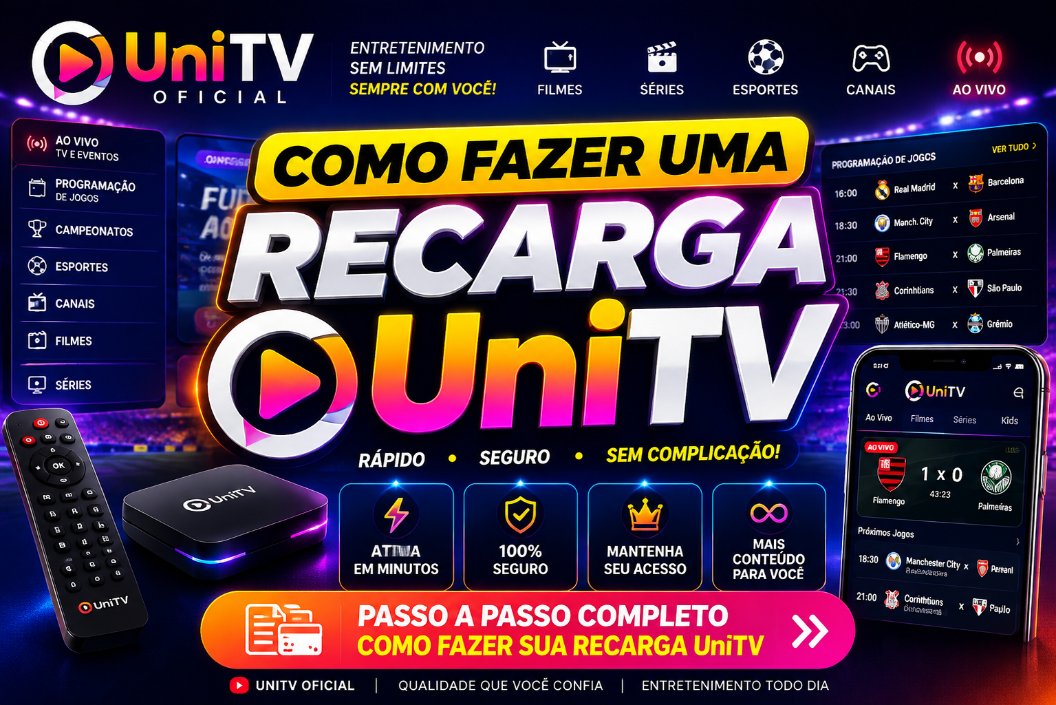 COMO FAZER RECARGA UniTV? – PASSO A PASSO